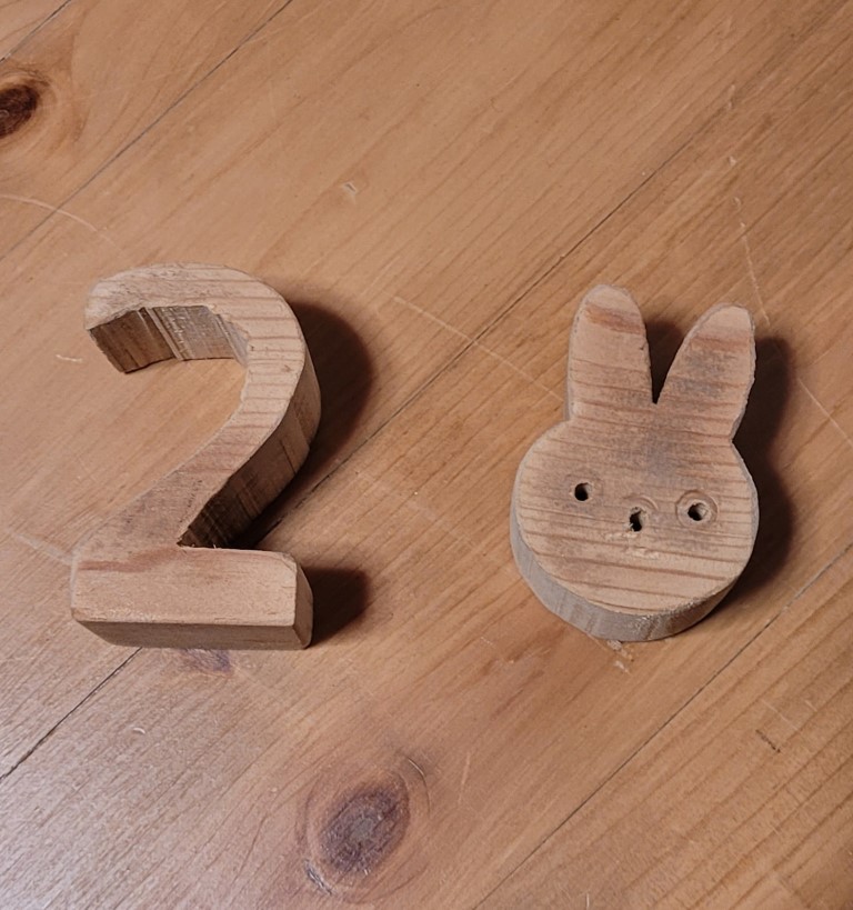 Wooden chew toys made by Jai